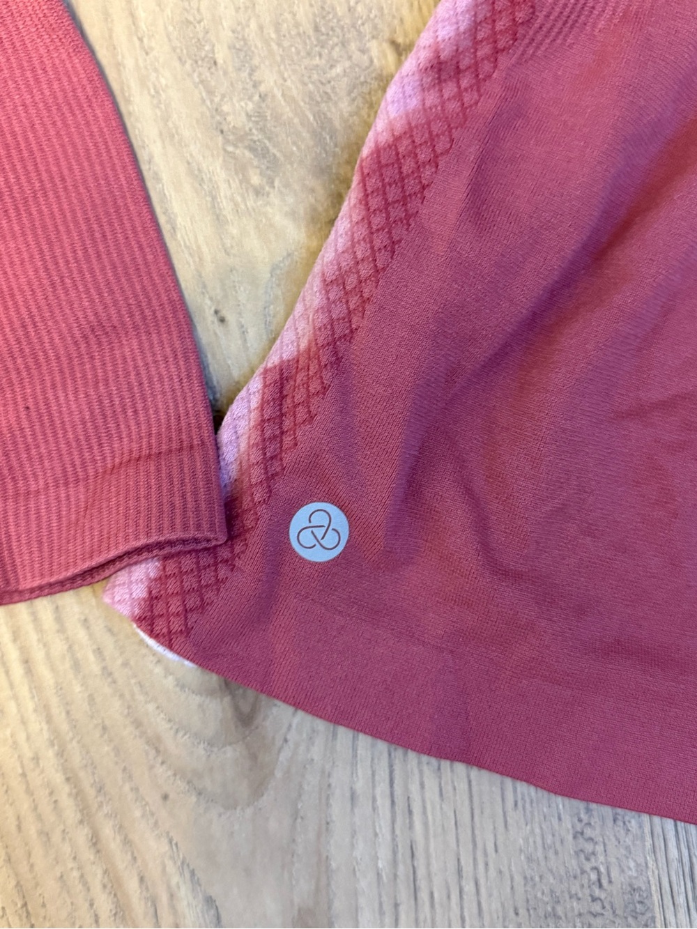 Zella Long-Sleeve Seamless Performance Top - Rose with White Panels - Picture 6 of 6